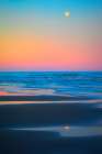 Oregon-Bandon Beach and full moonset Art Print